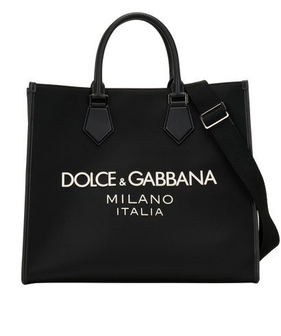 Logo Shopper Tote Large, &pound;350, Handbags, Black, Nylon, Front view